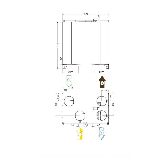 Systemair SAVE VTC 700 Rekuperačná jednotka - Rozmery
