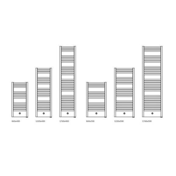 TERMA Dexter Pro ONE kúpeľňový radiátor Dostupné veľkosti 1