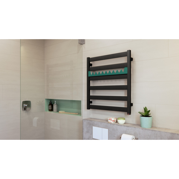TERMA Vivo kúpeľňový radiátor 670x600 farba Metallic Black+RAL6033