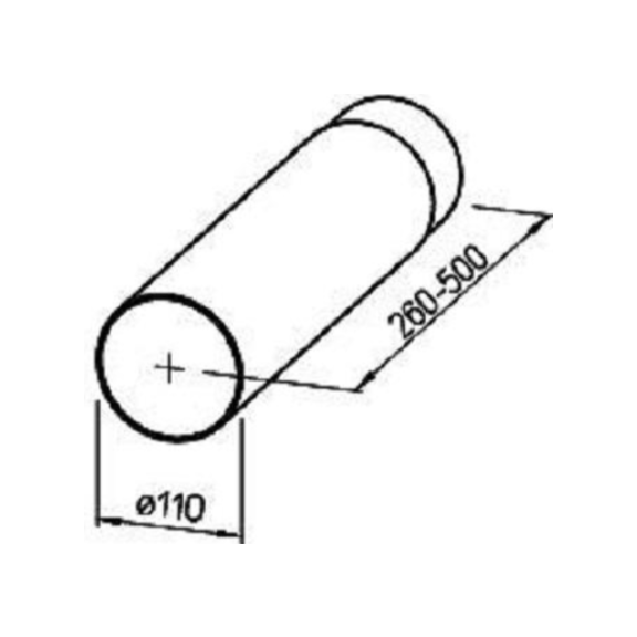 Helios TWH 100 Teleskopický prestup stenou - rozmery