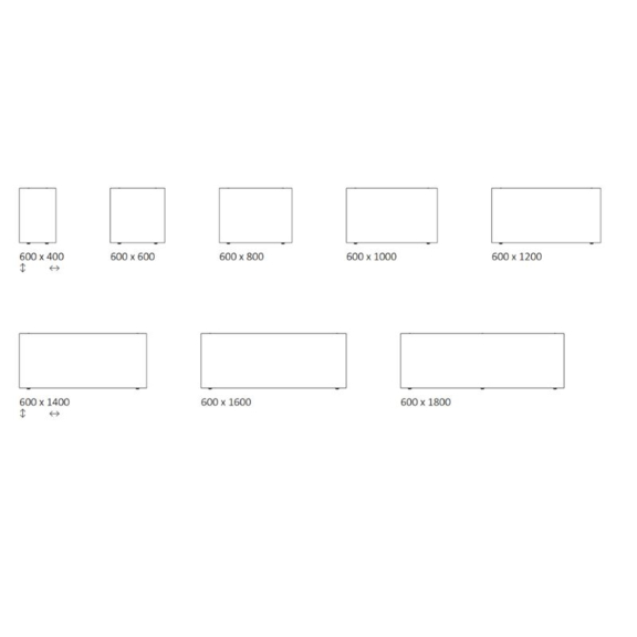 TERMA Solid H dizajnový radiátor - rozmery