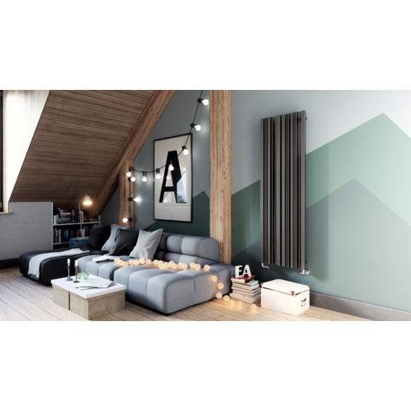 TERMA Sherwood V dizajnový radiátor 1600x540 farba Graphite