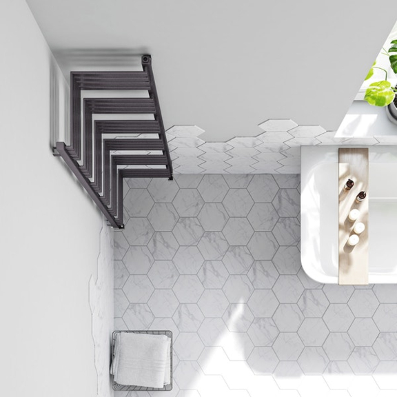 TERMA incorner rohový radiátor  umiestnenie v interiéri