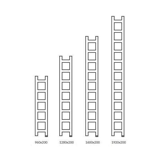 TERMA Easy One vertikálny radiátor Dostupné veľkosti