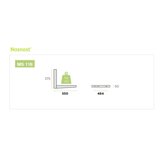 MS 118 Veľká konzola pre nástennú montáž nosnosť