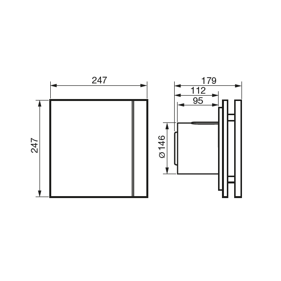 Ventilátor Silent 300 Design CZ - rozmery