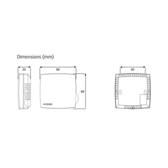 Systemair TG-R5/NTC10-01 snímač - Rozmery