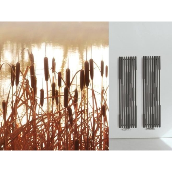 TERMA Cane dizajnový radiátor v priestore - detail - trstiny