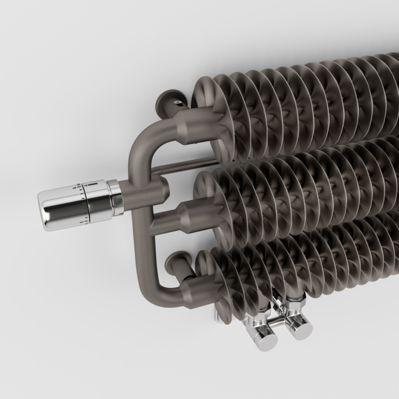 TERMA Ribbon HWS retro radiátor 290x1740 farba Graphite - detail