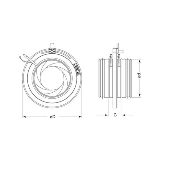 Systemair SPI 125 clonka - Rozmery