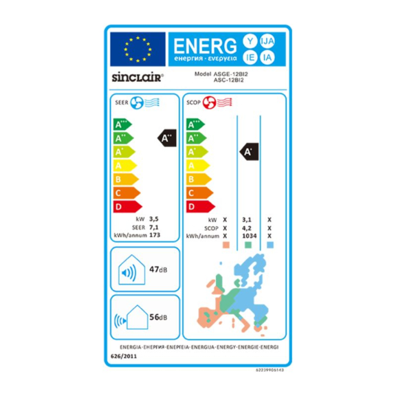 Sinclair kazetová klimatizácia ASC-(12-60)BI2 3,5 kW