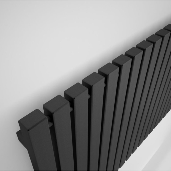 TERMA Triga dizajnový radiátor pod okno farba Heban detail