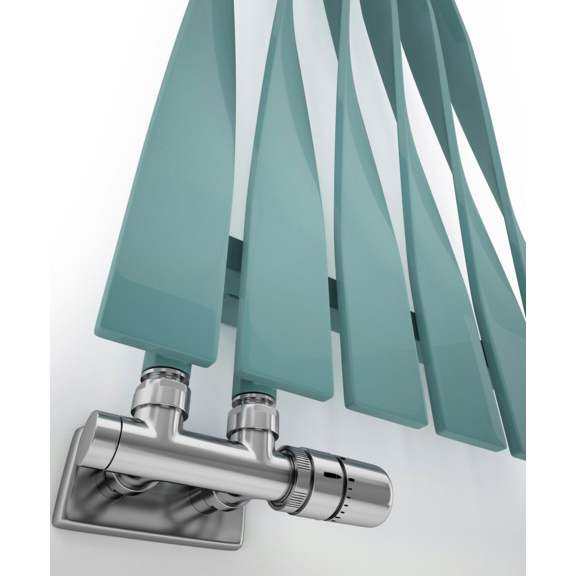 TERMA Cyklon V dizajnový radiátor RAL 5021 detail