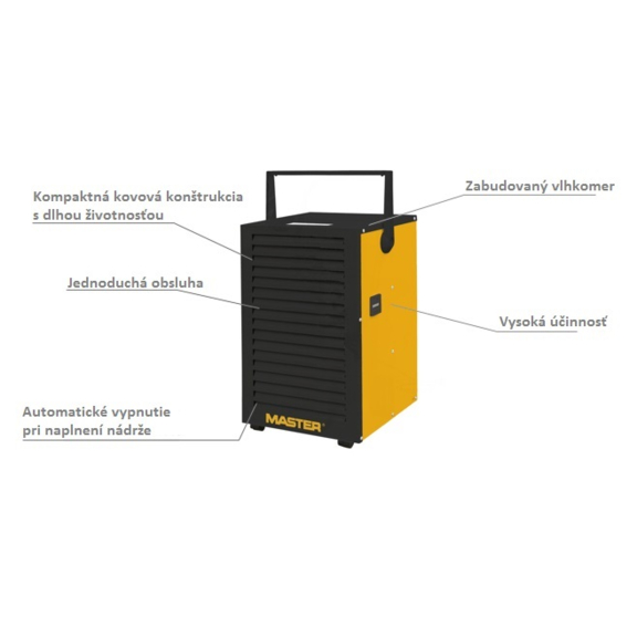 Master DH 732 poloprofesionálny odvlhčovač vzduchu popis