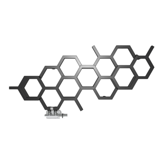 Terma Hex horizontálny dizajnový radiátor RAL 9005 Pololesk