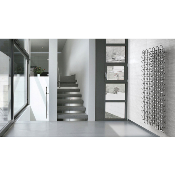 TERMA PLC V dizajnový radiátor 1800x663 farba Chróm - moderný priestor