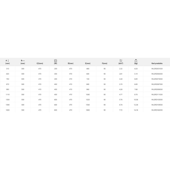 TERMA Grid elektrický dizajnový radiátor - rozmery