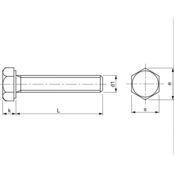 Skrutka so šesťhrannou hlavou M8x25 - rozmery