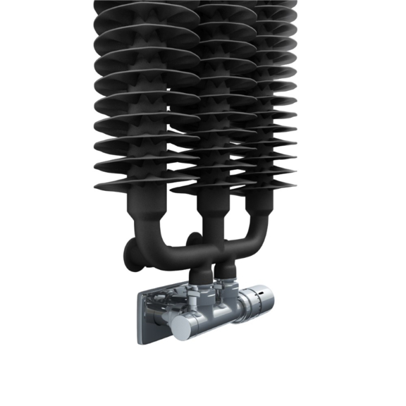 TERMA Ribbon V retro radiátor 1720x290 farba Heban - detail