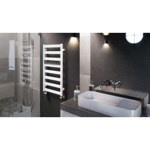 TERMA Vivo kúpeľňový radiátor 915x500 RAL9016 moderná kúpeľňa