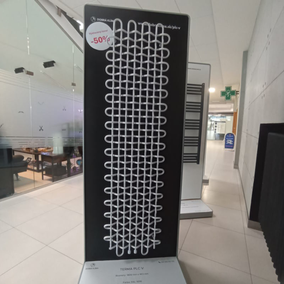 TERMA PLC V vodný dizajnový radiátor - showroomový radiátor