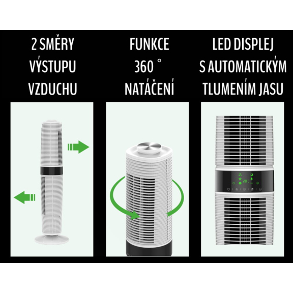 Airbi Zephyr vežový ventilátor - vlastnosti