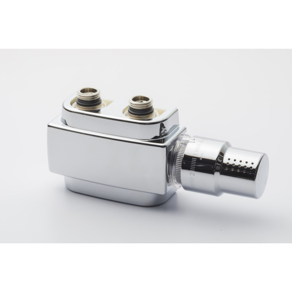 SR univerzálny stredový ventil s termostatickou hlavicou Aria a Krytom - Chróm