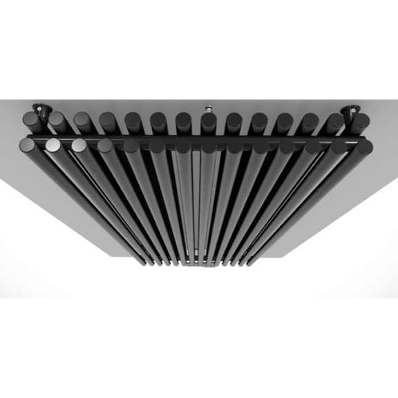 TERMA Tune VWD dizajnový radiátor 1800x690 farba Soft RAL9005 celok zhora