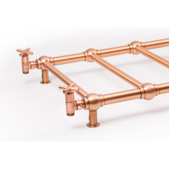 TERMA Retro dizajnový radiátor 1170x504 farba Cooper detail retro ovládanie