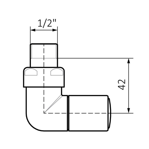 Terma trojosá regulačná sada ventilov - rozmery