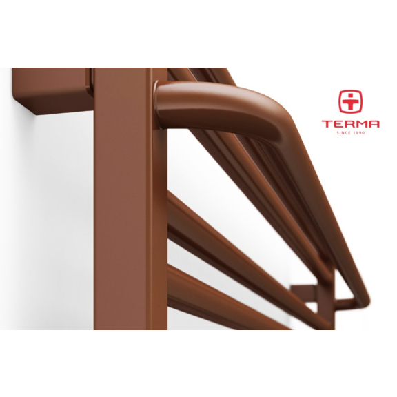 TERMA Lima kúpeľňový radiátor 500x1000 RAL8004 detail - zboku