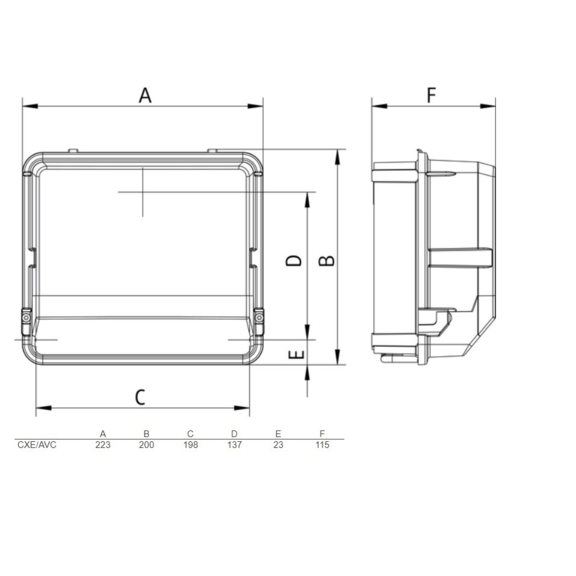 Systemair CXE/AVC Modbus univerzálny regulátor - rozmery