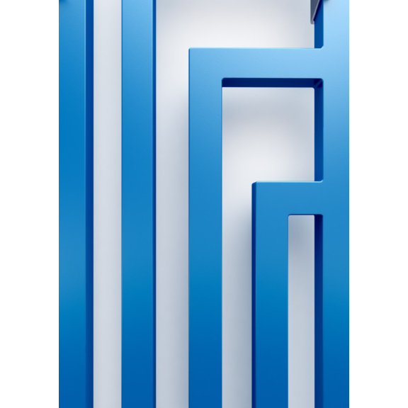 TERMA Angus V elektrický dizajnový radiátor RAL5015 detail