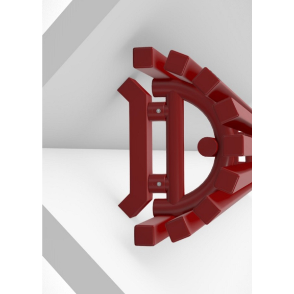 TERMA Triga ANC E dizajnový radiátor RAL3020 - detail - do rohu