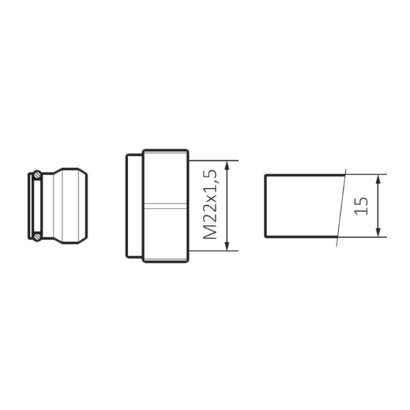 Terma adaptér Meď M22x1,5