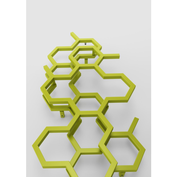 TERMA Hex dizajnový radiátor 1220x480 farba Green Apple detail