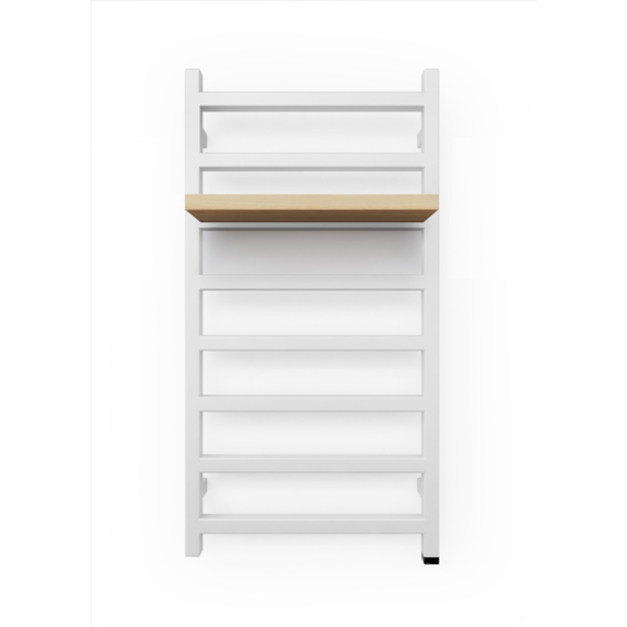 TERMA Simple One dizajnový radiátor  960x500 RAL9016 detail - dizajnová polička na uteráky