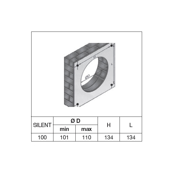 Ventilátor Silver CZ strieborný - montážny otvor