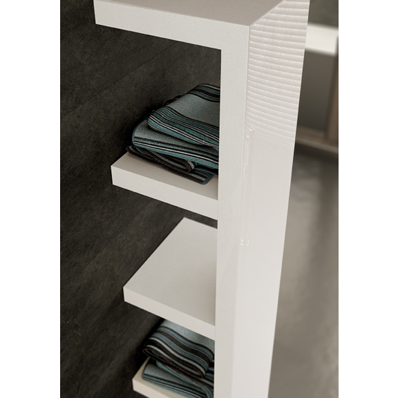 IRSAP Quadraqua dizajnový radiátor 1828x300 L farba Bianco Perla detail