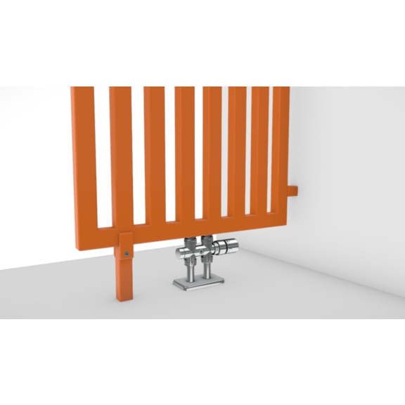 TERMA Angus DW dizajnový radiátor RAL2003 detail rozdeľovač miestnosti