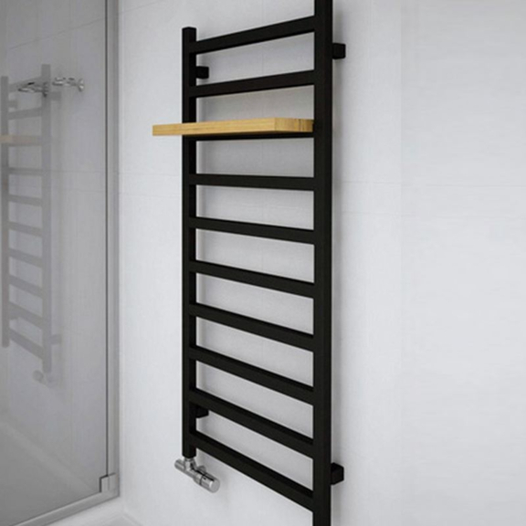 TERMA Simple dizajnový radiátor 1200x500  Heban - polička