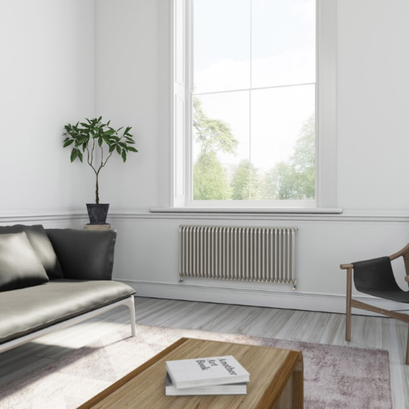 TERMA Delfin dizajnový radiátor pod okno farba Soft White