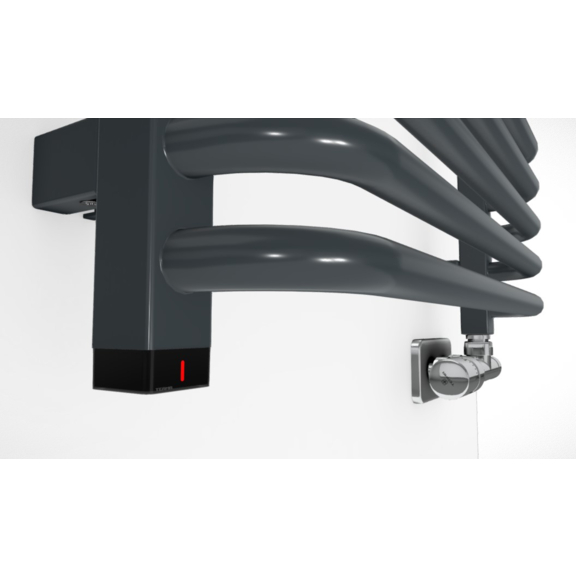 TERMA Alex ONE dizajnový radiátor 1140x600 farba Modern Grey detail prvok ONE