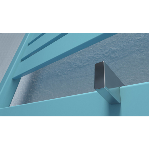 TERMA Mantis ONE dizajnový radiátor RAL5018 detail - háčik na zavesenie textílií ZIP