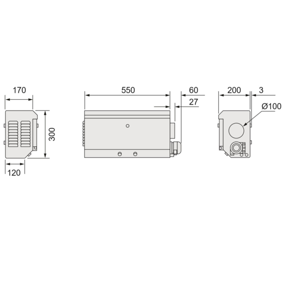 Purified Air UV-O 500 - rozmery