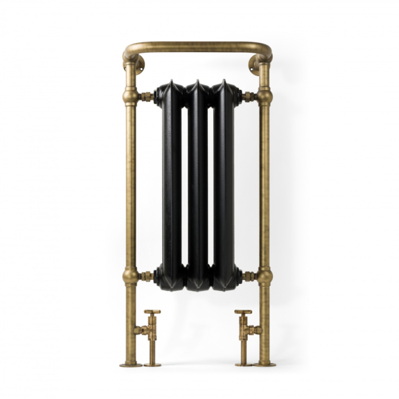 TERMA Plain towel rail retro radiátor Čierna z predu 