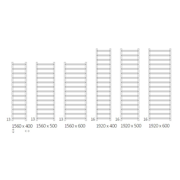 Terma Crystal dizajnový radiátor - rozmery