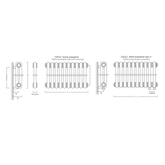 Instal projekt Tubus 2 - pripojenia bocne dolne