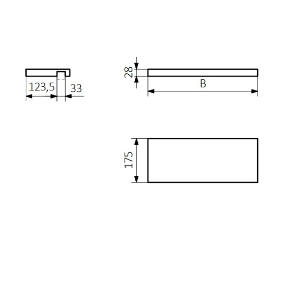 TERMA Drevená polička na uteráky Simple 50cm - rozmery
