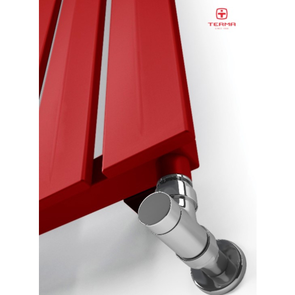 TERMA Pier dizajnový radiátor 1800x580 farba RAL3020 detail